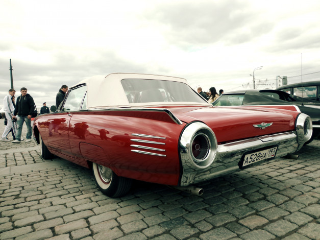 Обои картинки фото автомобили, ford, красный, thunderbird