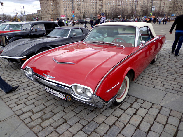 Обои картинки фото автомобили, ford, thunderbird, красный