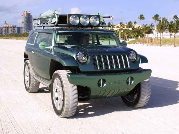 Обои картинки фото автомобили, jeep, concept, willys, 2, зеленый, 2001
