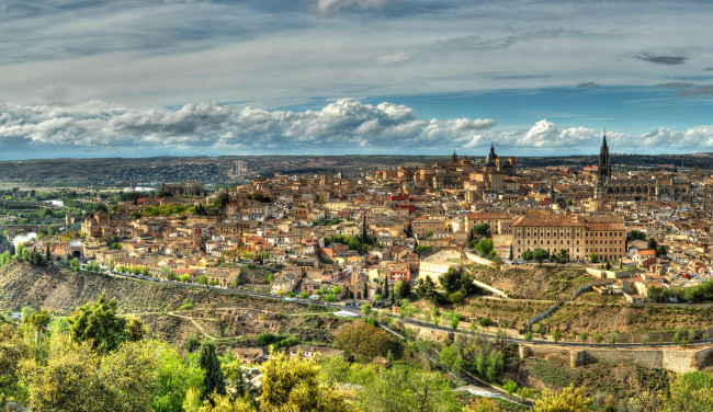 Обои картинки фото испания  toledo, города, толедо , испания, toledo, дома, панорама