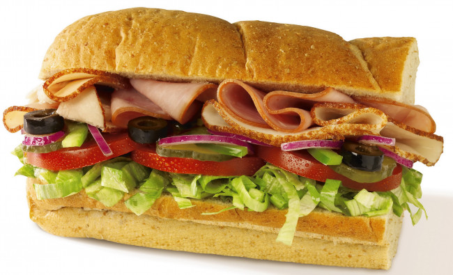 Обои картинки фото еда, бутерброды,  гамбургеры,  канапе, зелень, ветчина, булка, бутерброд