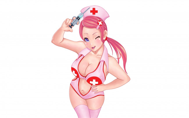 Обои картинки фото девушка, аниме, *unknown , другое, медсестра, доктор