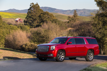 обоя автомобили, gm-gmc, 2015г, denali, xl, yukon, gmc, красный