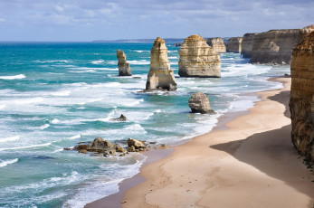 Картинка природа побережье океан австралия небо скалы море