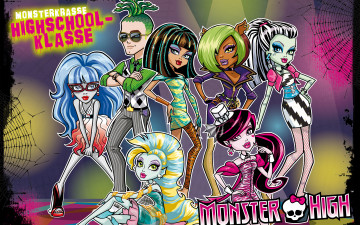 обоя monster high, мультфильмы, - monster high, парень, девушки, монстры, персонажи, monster, high