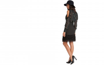 Картинка девушки -unsort+ брюнетки темноволосые каблуки юбка брюнетка блузка шляпа