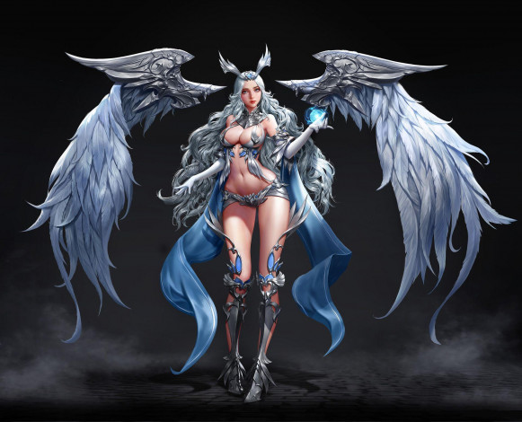 Обои картинки фото видео игры, league of angels, крылья, ангел, девушка