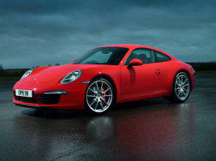 Картинка porsche+911+carrera+s+coupe+991+uk+2011 автомобили porsche порше красный