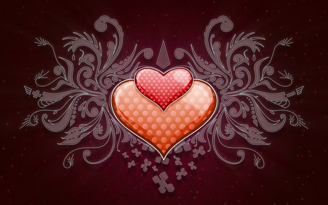 Обои картинки фото векторная графика, сердечки , hearts, сердечки, орнамент