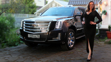 обоя автомобили, -авто с девушками, cadillac, escalade, esv