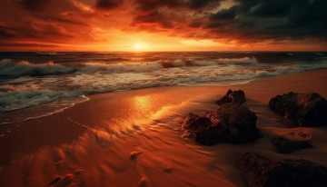 Картинка природа восходы закаты пляж