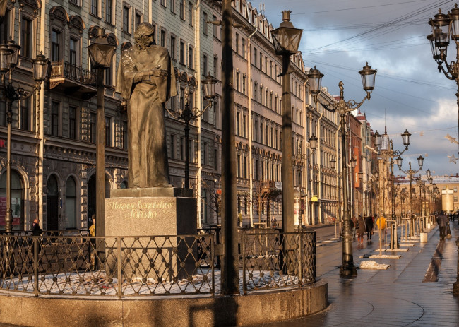 Обои картинки фото города, - памятники,  скульптуры,  арт-объекты, николай, гоголь, россия, монумент, cанкт, петербург