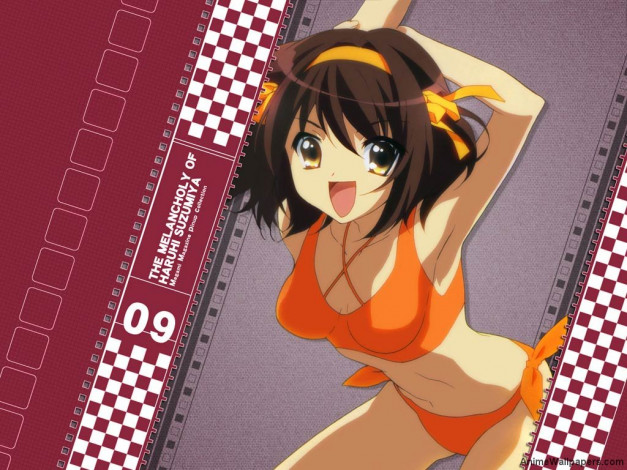 Обои картинки фото аниме, the, melancholy, of, haruhi, suzumiya