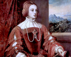 Картинка тициан портрет императрицы изабеллы португальской рисованные tiziano vecellio