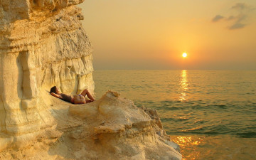 Картинка waiting природа восходы закаты скалы море отдых