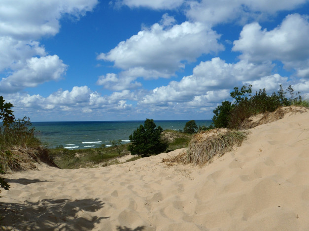 Обои картинки фото lake, michigan, природа, побережье, сша