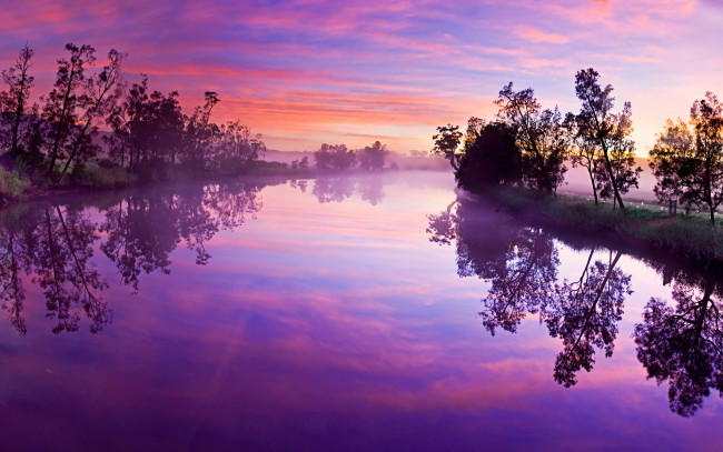 Обои картинки фото water, from, the, rising, sun, природа, реки, озера, река, вечер