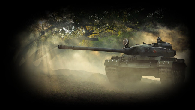 Обои картинки фото world, of, tanks, видео, игры, мир, танков, туман, рассвет, танк