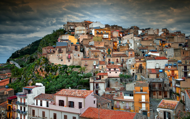 Обои картинки фото caccamo, sicily, italy, города, панорамы, каккамо, сицилия, италия