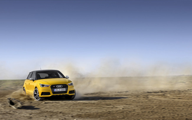 Обои картинки фото автомобили, audi, s1, sportback, 2015, желтый