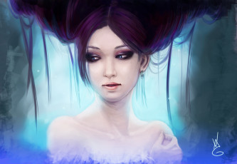 Картинка рисованное люди девушка лицо прическа волосы