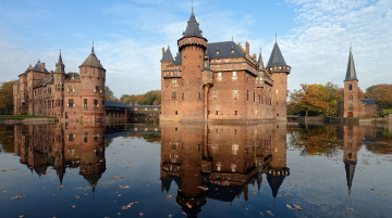 Картинка города -+дворцы +замки +крепости замок де хаар на воде нидерланды
