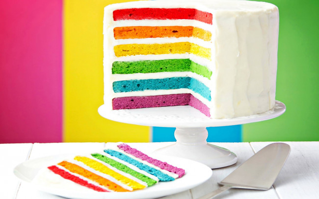 Обои картинки фото еда, торты, радужный, торт, многослойный