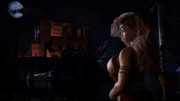 Картинка 3д+графика фантазия+ fantasy девушка взгляд фон грудь