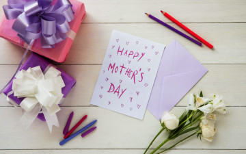 Картинка праздничные день+матери надпись подарки