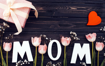 Картинка праздничные день+матери тюльпаны подарок