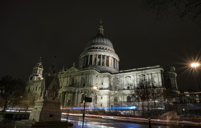 Обои картинки фото города, - католические соборы,  костелы,  аббатства, огни, ночь, st, paul's, cathedral, лондон