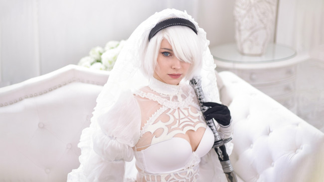 Обои картинки фото девушки, enji night, automata, nier, enji, night