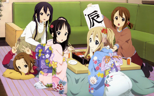 Обои картинки фото аниме, on, k-on