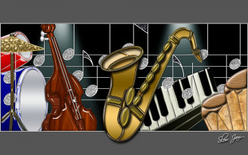 Картинка 3д графика другое музыкальные инструменты