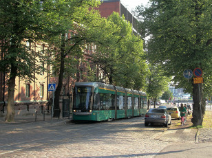 Картинка техника трамваи город трамвай рельсы улица