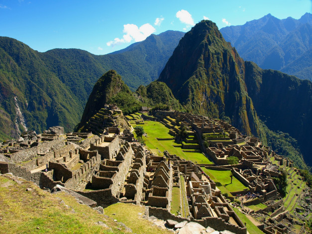 Обои картинки фото machu picchu,  peru, города, - исторические,  архитектурные памятники, peru, machu, picchu, руины, террасы, инки, гора, уайна-пикчу, мачу-пикчу, перу, huayna