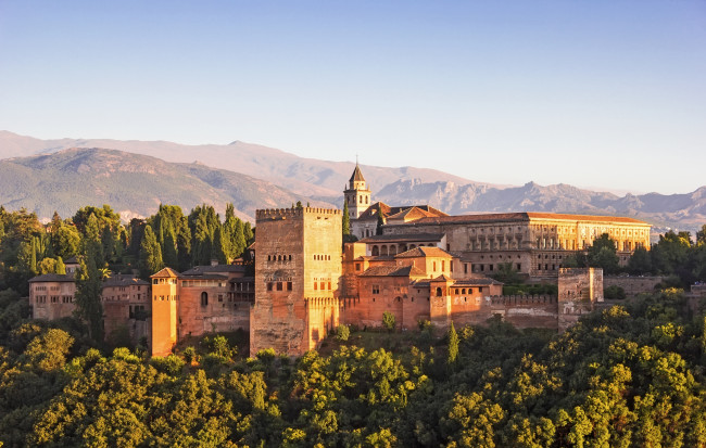 Обои картинки фото ancient arabic fortress of alhambra,  granada,  spain, города, - дворцы,  замки,  крепости, горы, цитадель, крепость, замок, испания, гранада, альгамбра, spain, granada, alhambra