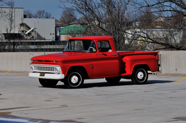 Обои картинки фото автомобили, chevrolet, stepside, c10, красный, c1404, pickup