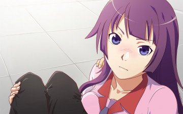 Картинка аниме bakemonogatari фон девушка взгляд