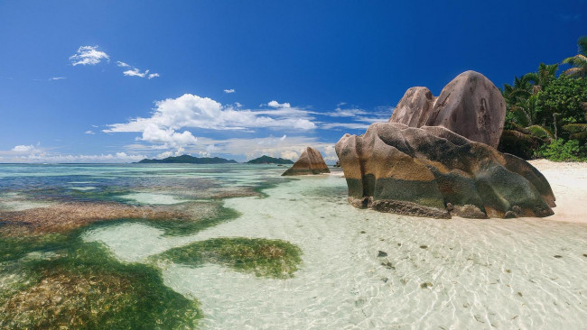 Обои картинки фото природа, побережье, берег, камни, остров, сейшельские, острова, море