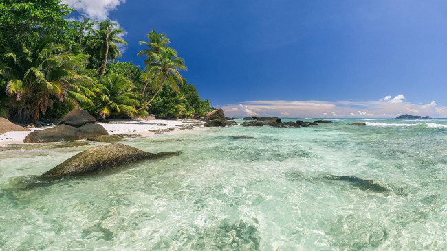 Обои картинки фото природа, побережье, сейшельские, острова, берег, море, камни, остров