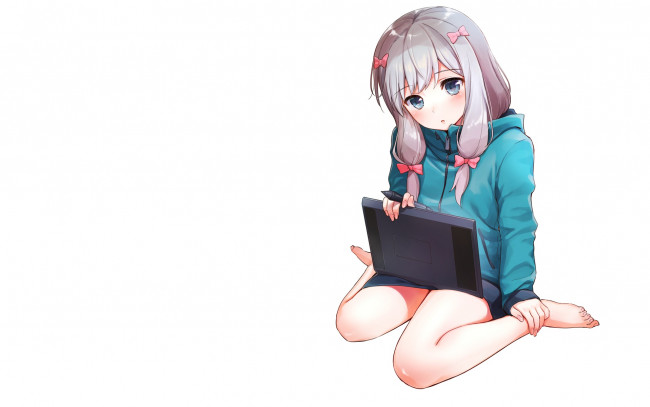 Обои картинки фото аниме, eromanga-sensei, фон, взгляд, девушка