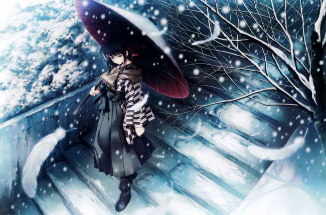 Обои картинки фото аниме, зима,  новый год,  рождество, cartagra