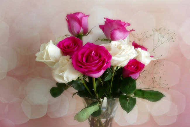 Обои картинки фото цветы, букеты,  композиции, ваза, розы, букет, флора