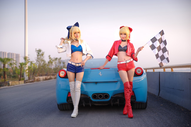 Обои картинки фото автомобили, -авто с девушками, косплей, cosplay