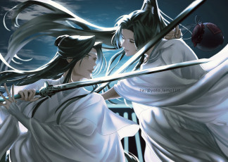 Картинка аниме mo+dao+zu+shi лань ванцзи вэй усянь поединок мечи кувшин