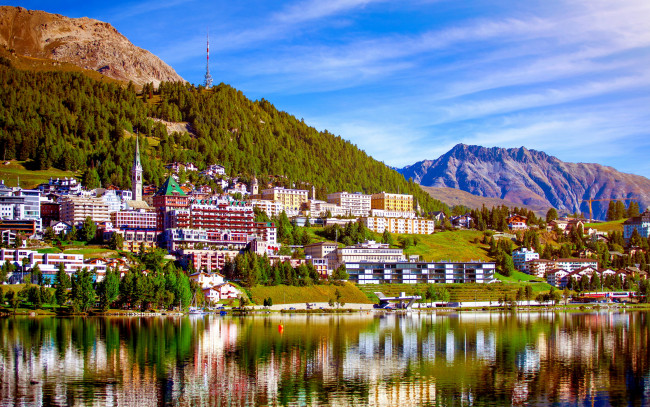 Обои картинки фото st moritz, switzerland, города, санкт-мориц , швейцария, st, moritz