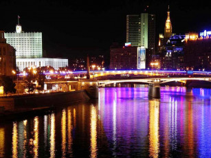 Картинка ночная площадь европы москве города москва россия