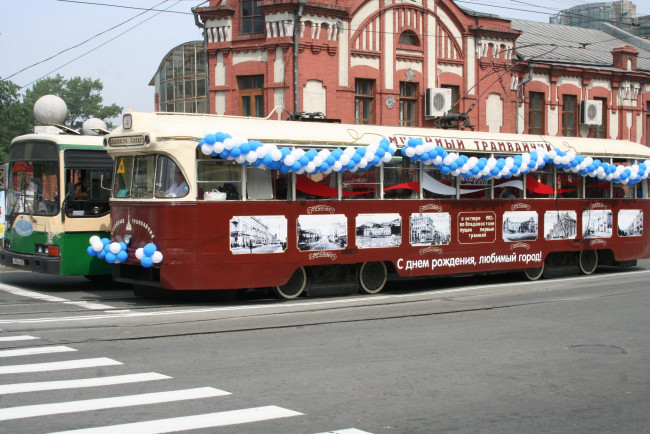 Обои картинки фото владивосток, старый, трамвай, техника, трамваи