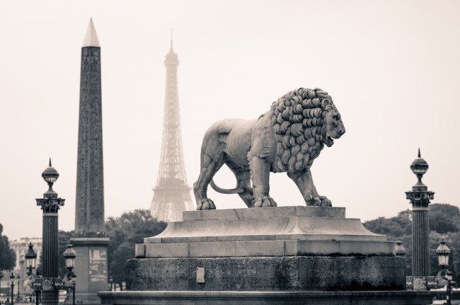 Обои картинки фото paris, france, города, париж, франция, статуя, лев